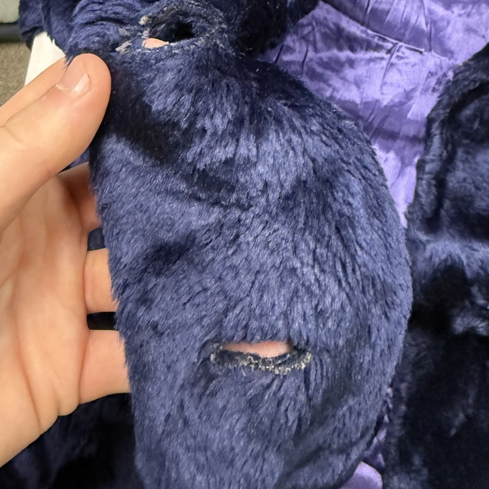 Lane Bryant Faux Fur Coat Women L Navy Blue Borgazia Vintage Russel Taylor - Picture 4 of 8